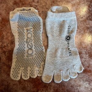 Toesox Gray Pilates Toe Socks